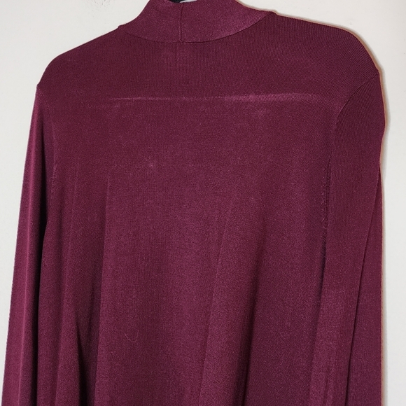 Susan Graver plum Purple open knit cardigan with pockets.  Size 1X - Picture 11 of 16